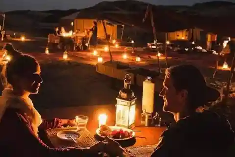 Agafay Desert sunset camel ride and dinner show near Marrakech