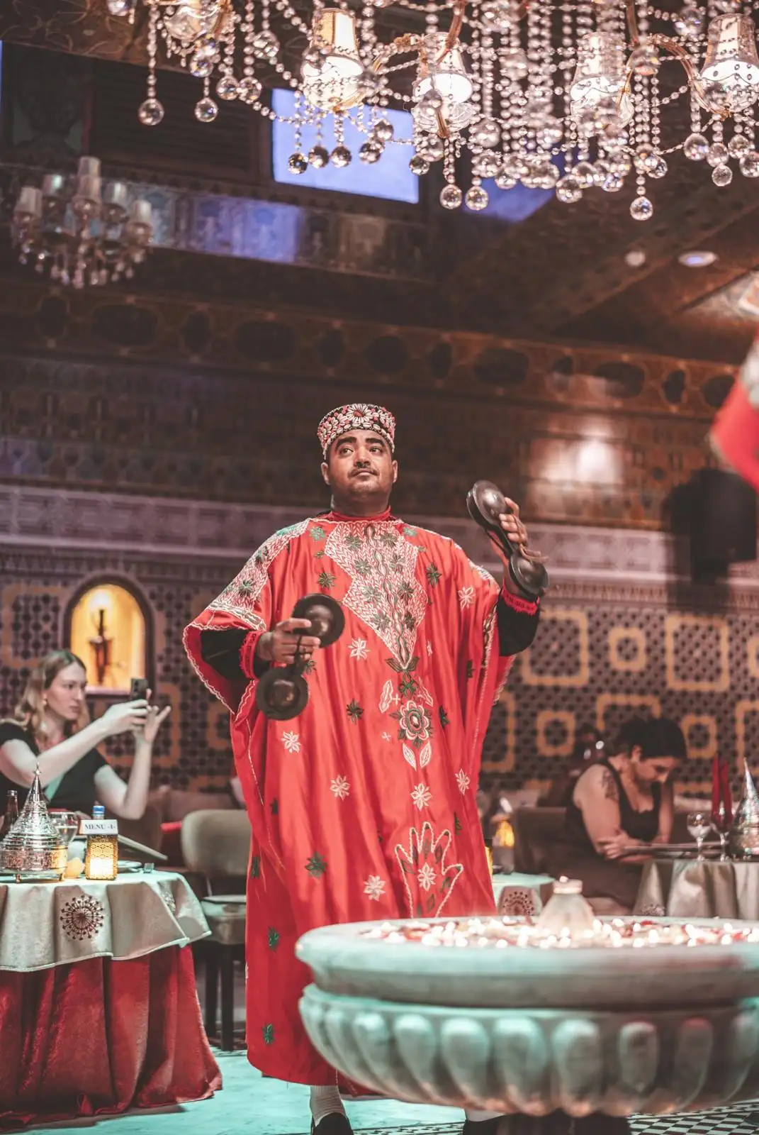 Gnawa musicians at Dar Essalam Restaurant Marrakech