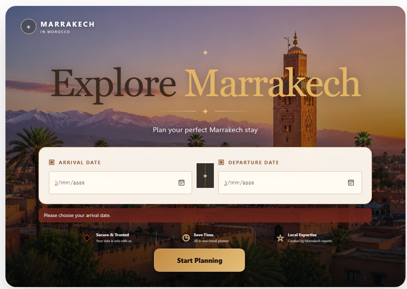 Marrakech Trip Planner tool preview